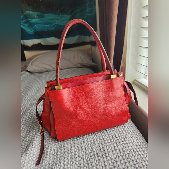 CHLOE Calfskin Dree Shoulder Bag Red - Picture 2 of 13